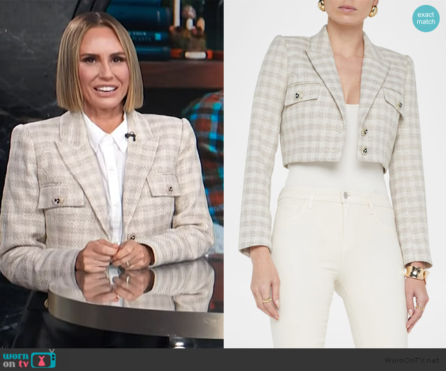 L'Agence Maura Cropped Jacket worn by Keltie Knight on E! News