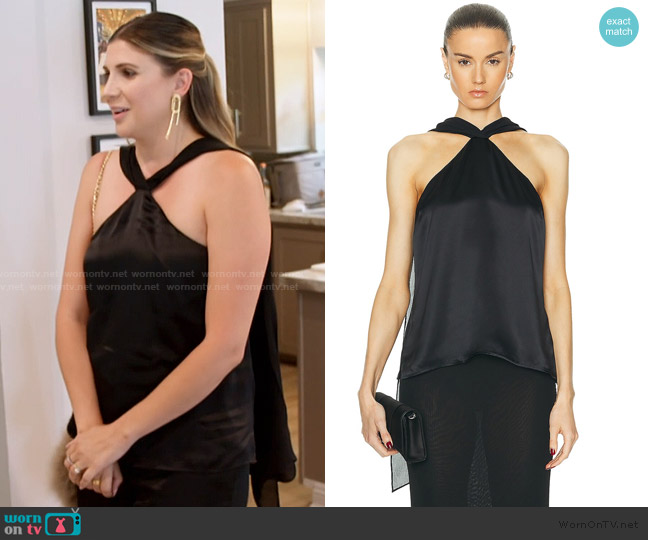 L'Agence Riviera Cape Top worn by Janet Caperna on The Valley