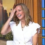 Lara’s white ruffle vest on Good Morning America