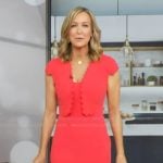 Lara's pink scalloped trim dress on Good Morning America