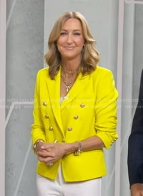 Lara’s yellow double breasted blazer on Good Morning America