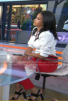 Laura’s black suede heel sandals on Today