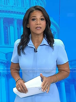 Laura’s blue collared short sleeve dress on Today