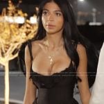 Layla’s black ruffle mini dress on The Secret Lives of Mormon Wives