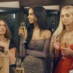 Layla’s gray metallic mesh dress on The Secret Lives of Mormon Wives