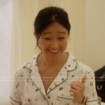 Lily’s white floral pajama set on And Just Like That