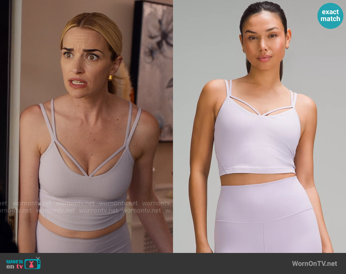 Lululemon Strappy Align Tank in Lilac Ether worn by Georgia Miller (Brianne Howey) on Ginny & Georgia