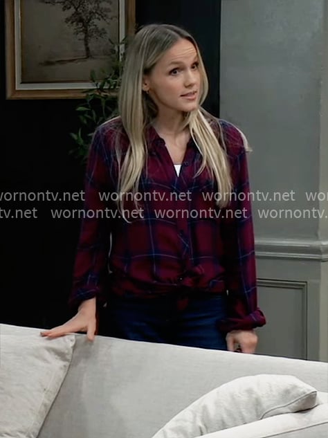 Lulu’s plaid shirt on General Hospital