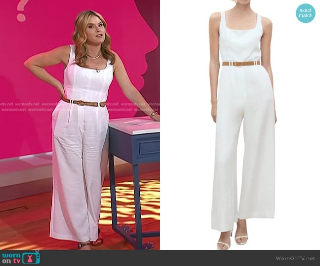 Mango Belted Wide Leg Jumpsuit worn by Jenna Bush Hager on Today