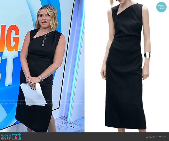 Mango Sleeveless Asymmetric Linen Dress worn by Jenna Bush Hager on Today
