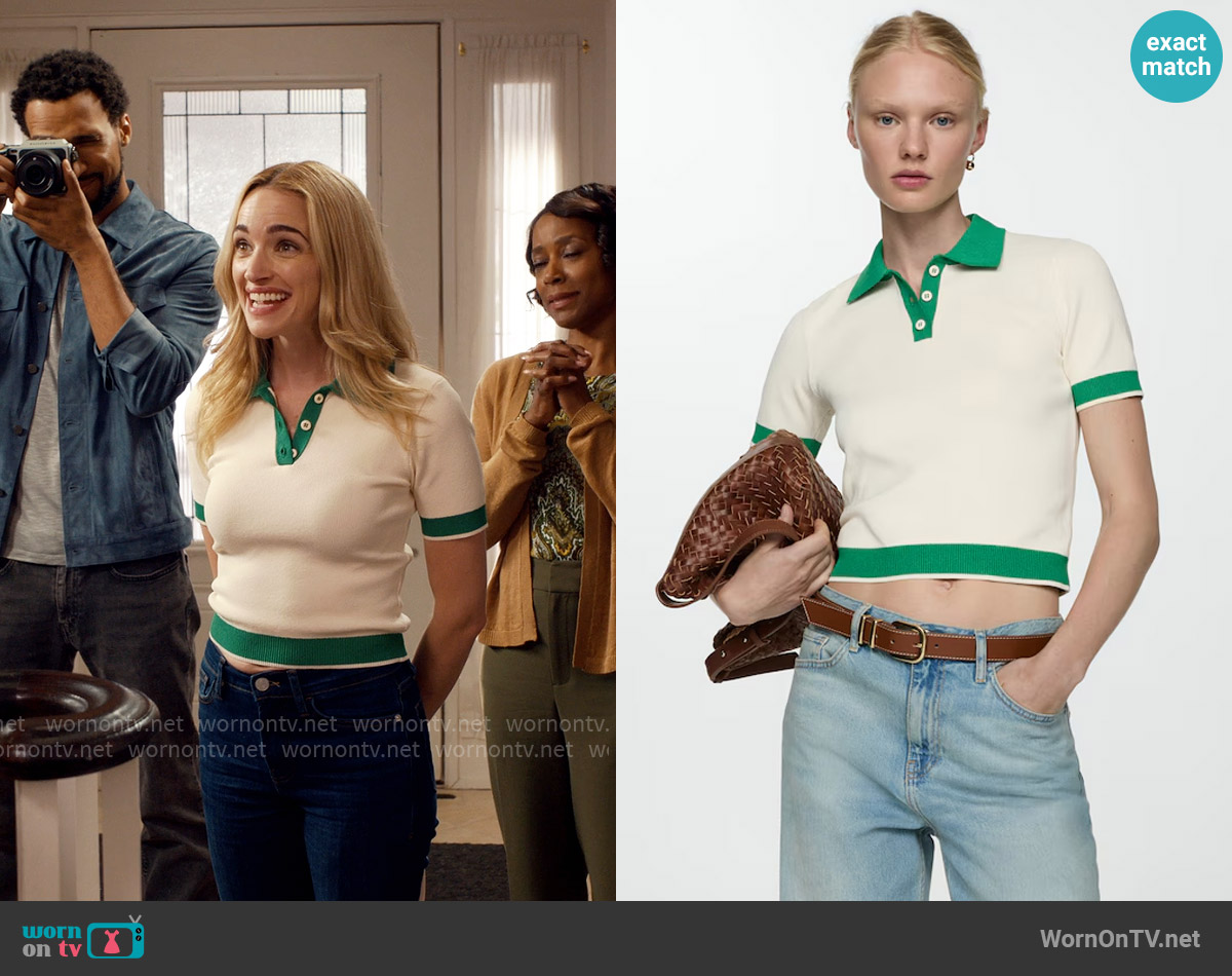 Mango Knitted Polo Neck Sweater worn by Georgia Miller (Brianne Howey) on Ginny & Georgia