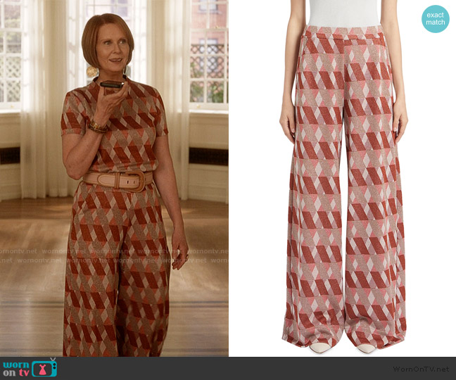 Marella Idrici Wide Leg Pants worn by Miranda Hobbs (Cynthia Nixon) on And Just Like That