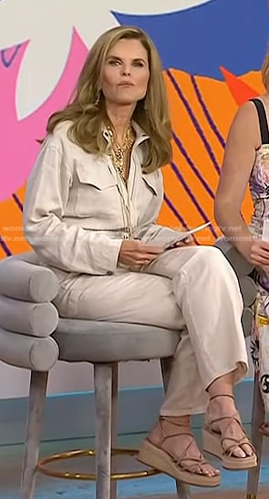 Maria’s beige wedge sandals on Today