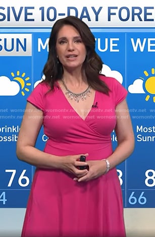 Maria’s pink surplice cap sleeve dress on Today