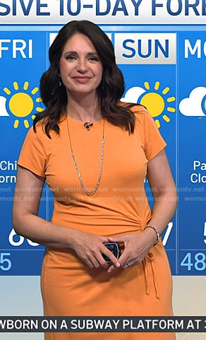 Maria’s orange ruched drawstring dress on Today