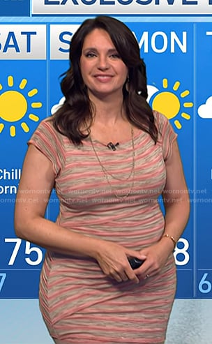 Maria’s pink stripe layered dress on Today