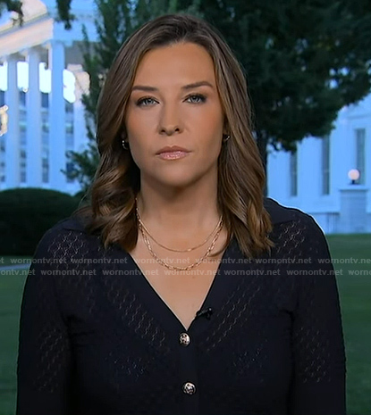 Mary’s navy pointelle top on Good Morning America