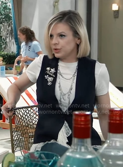 Maxie’s vest with Amour brooch on General Hospital