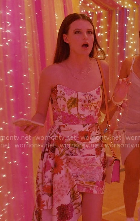 Maxine’s floral strapless dress for the dance on Ginny & Georgia