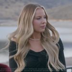 Mayci’s black twist front dress on The Secret Lives of Mormon Wives