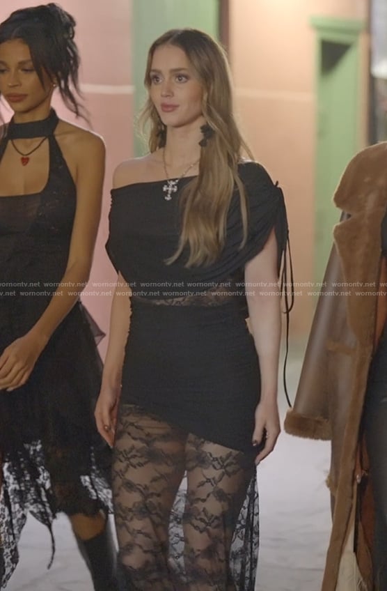 Mikayla’s black lace maxi dress on The Secret Lives of Mormon Wives