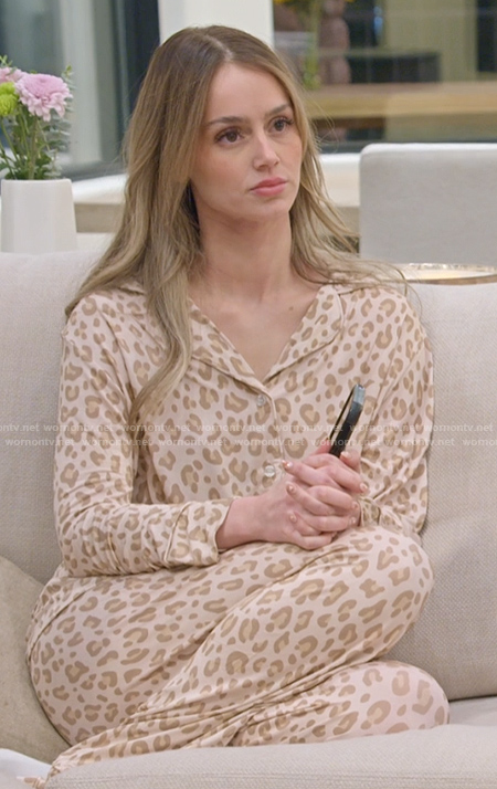 Mikayla’s leopard print pajamas on The Secret Lives of Mormon Wives
