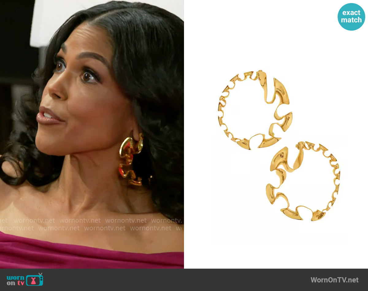 Misho Winter Flower Hoops worn by Dani Dupree (Karla Mosley) on Beyond the Gates