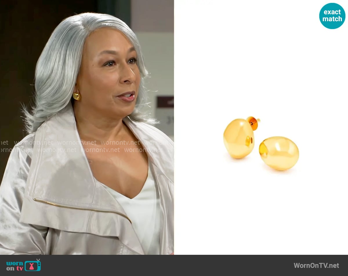 Misho Mini Droplet Studs worn by Anita Dupree (Tamara Tunie) on Beyond the Gates