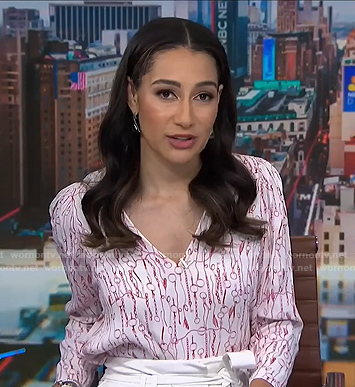 Morgan’s white chain print blouse on NBC News Daily