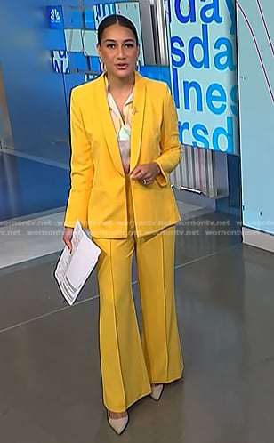 Morgan’s yellow pant suit on NBC News Daily