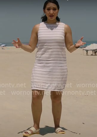 Nancy Chen’s stripe mini dress on CBS Mornings
