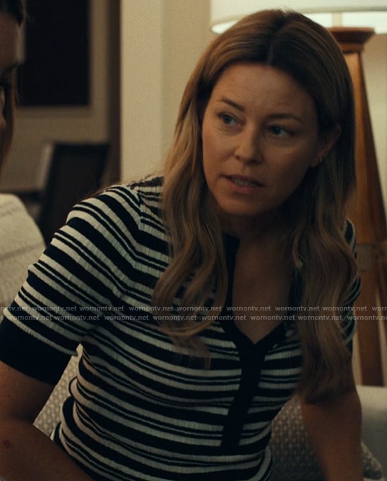 Nicky’s stripe polo on The Better Sister