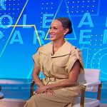 Nicole Ari Parker’s beige belted dress on Good Morning America
