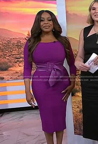 Niecy Nash-Betts’s purple belted sheath dress on Today