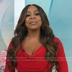 Niecy Nash-Betts’s red cowl neck side zip dress on Today