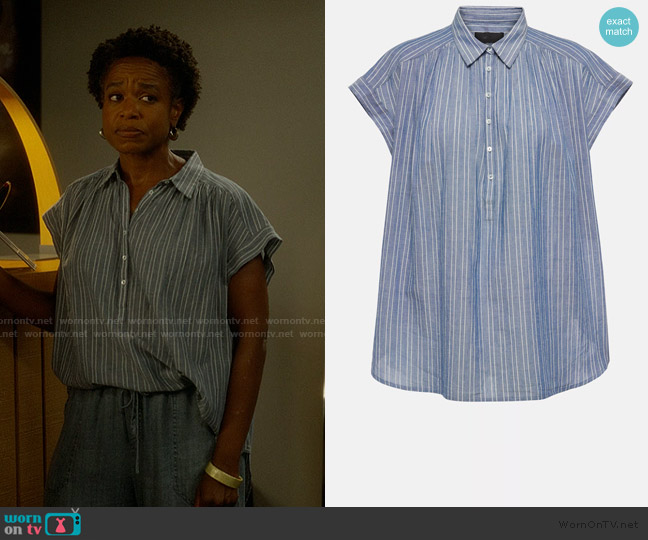 Nili Lotan Normandy Blouse worn by Grace (Quincy Tyler Bernstine) on And Just Like That