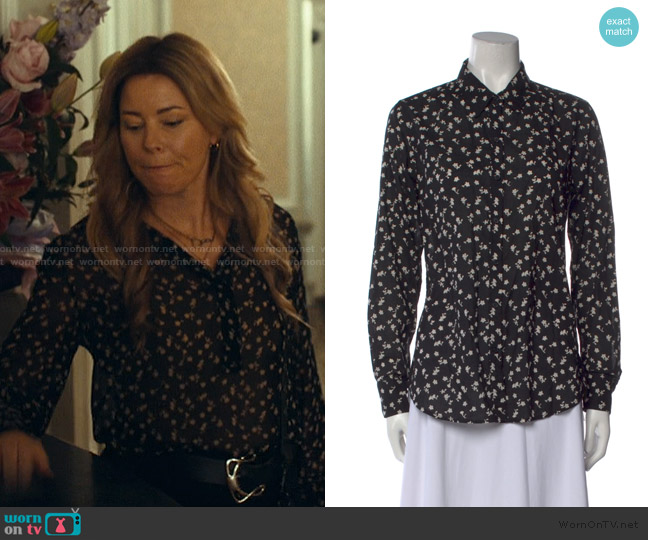 Nili Lotan Printed Long Sleeve Blouse worn by Nicky Macintosh (Elizabeth Banks) on The Better Sister
