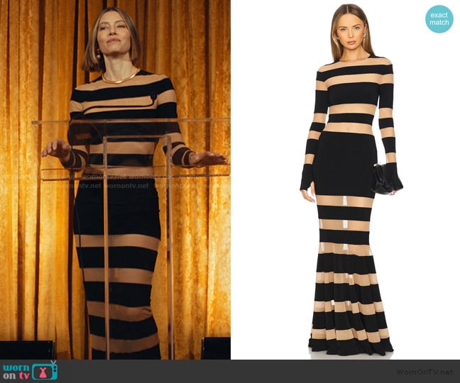 Norma Kamali Spliced Dress Fishtail Gown worn by Chloe Taylor (Jessica Biel) on The Better Sister