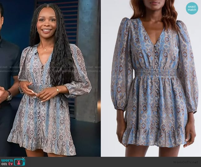 Paige Ophelie Puff Sleeve Cotton & Silk Dress worn by Zuri Hall on Access Hollywood