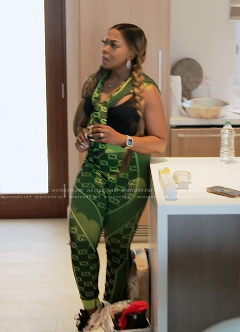Phaedra’s green gucci leggings on The Real Housewives of Atlanta