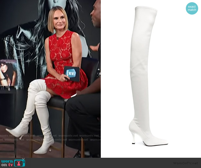 Proenza Scouler Square-toe 110mm thigh-high boots worn by Keltie Knight on E! News