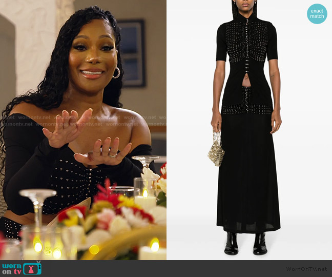 Rabanne Embellished crop top worn by Angela Oakley on The Real Housewives of Atlanta