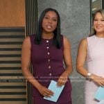 Rachel’s purple vest and layered skirt on Good Morning America