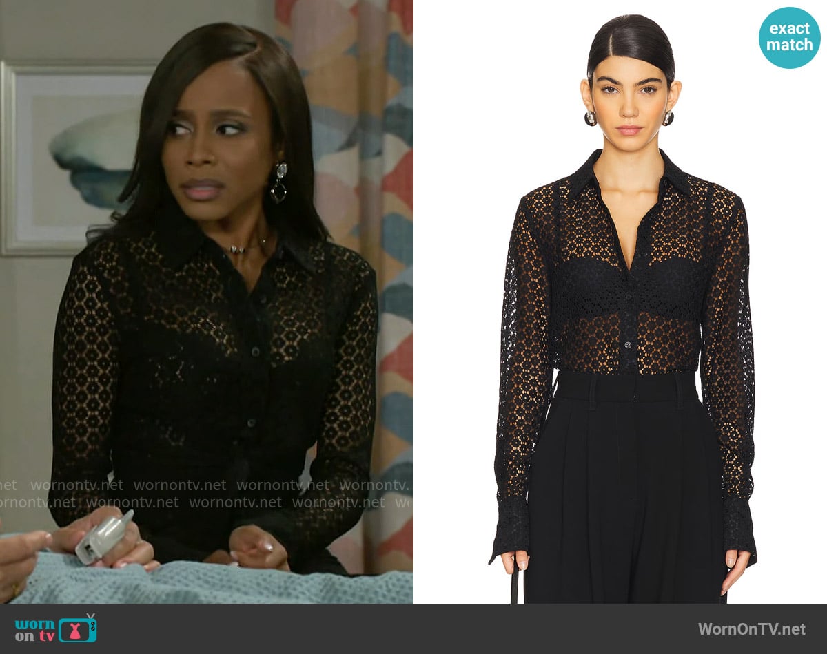 Rag and Bone Yvette Shirt worn by Hayley Lawson (Marquita Goings) on Beyond the Gates