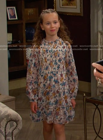 Rachel’s floral smocked dress on Days of our Lives