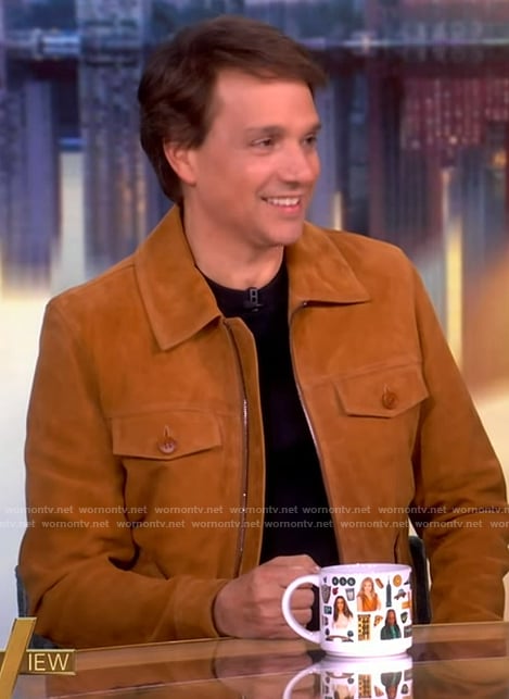 Ralph Macchio’s brown suede jacket on The View