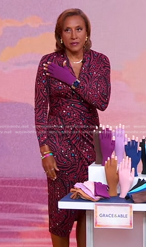 Robin’s red animal print dress on Good Morning America