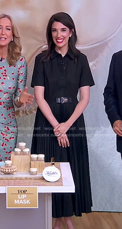 Sally Holmes’s black belted shirtdress on Good Morning America