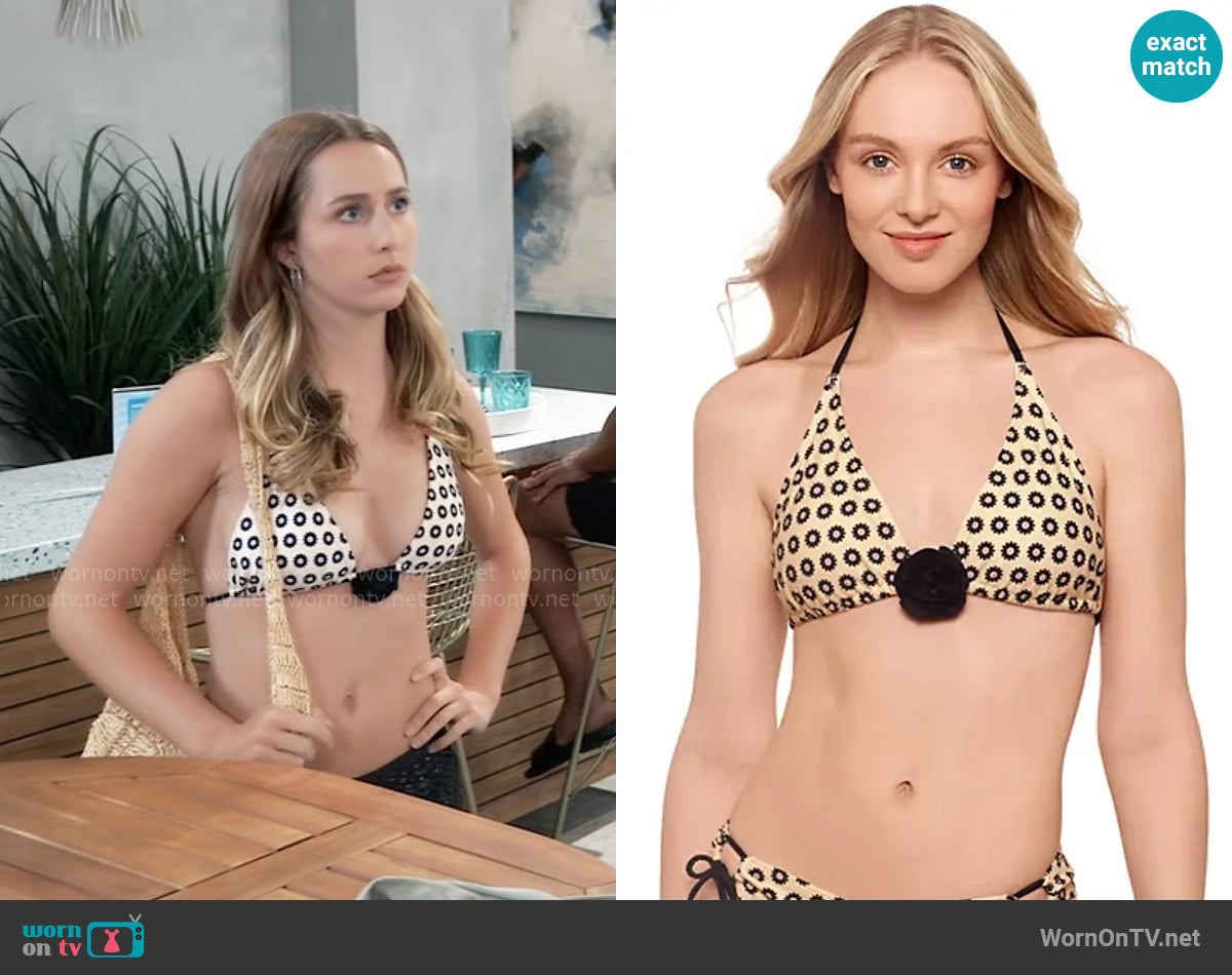 Salt + Cove Rosette Convertible Bikini Top worn by Josslyn Jacks (Eden McCoy) on General Hospital