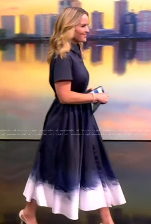 Sara’s navy shirtdress on The View